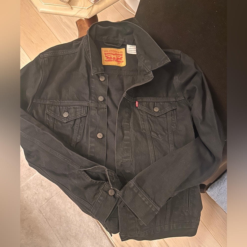 Levi's Black Denim Jacket with Button Front